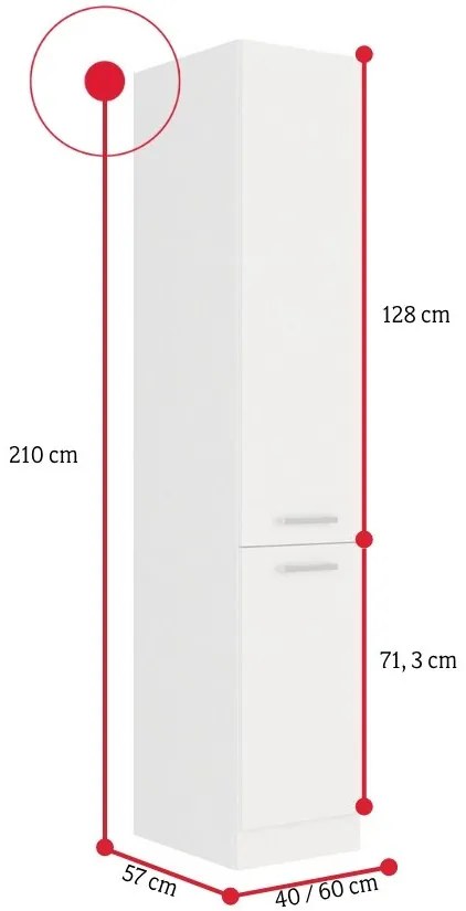 ALBERTA magas konyhaszekrény 60 DK-210 2F, 60x210x57, fehér