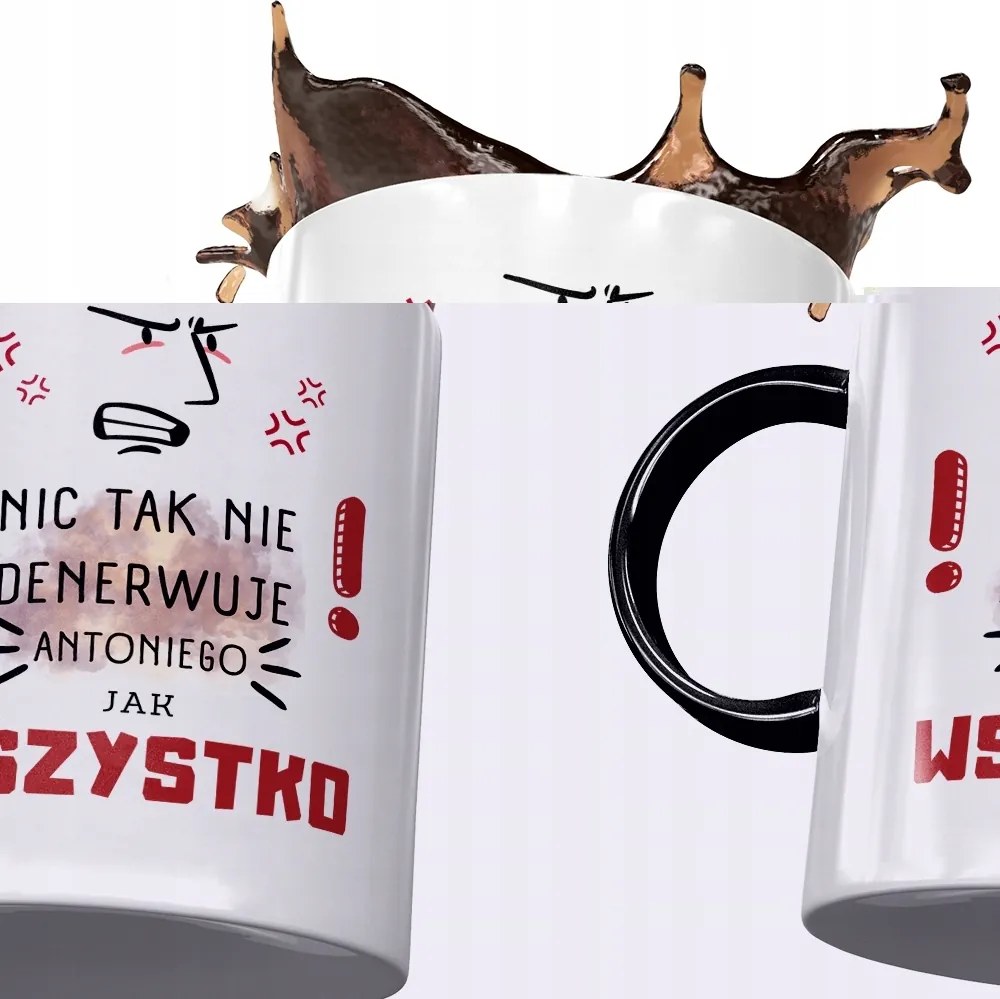 Fekete bögre Antal Kollégának Ajándék Nyomtatott Fotóval