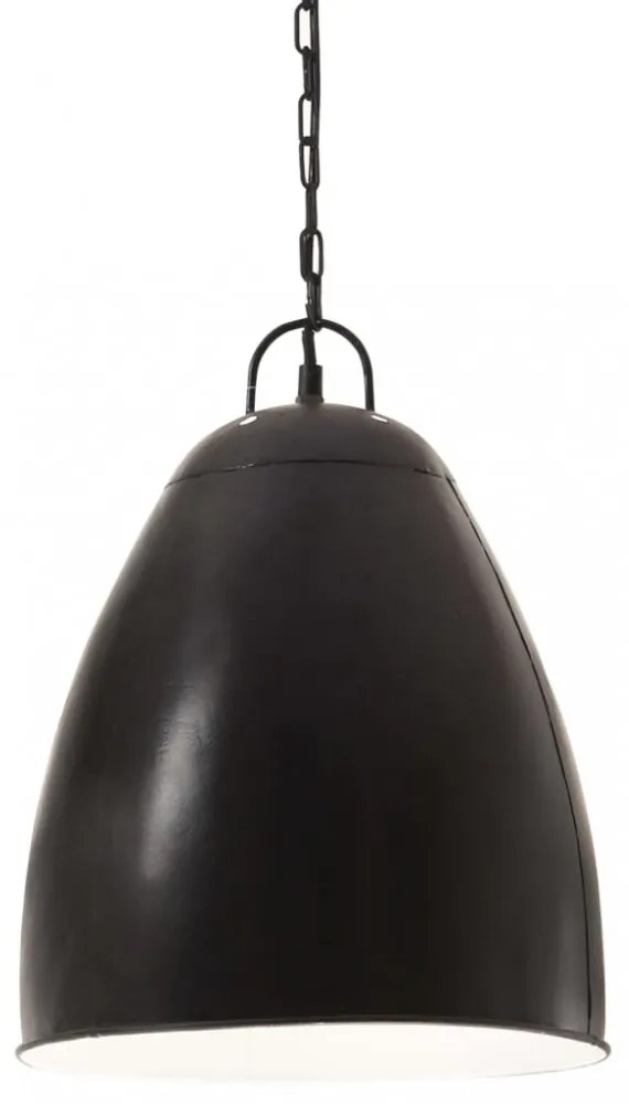 kerek fekete ipari függőlámpa 25 W 32 cm E27