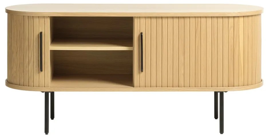 Natúr színű TV-állvány tölgyfa dekorral 120x56 cm Nola – Unique Furniture