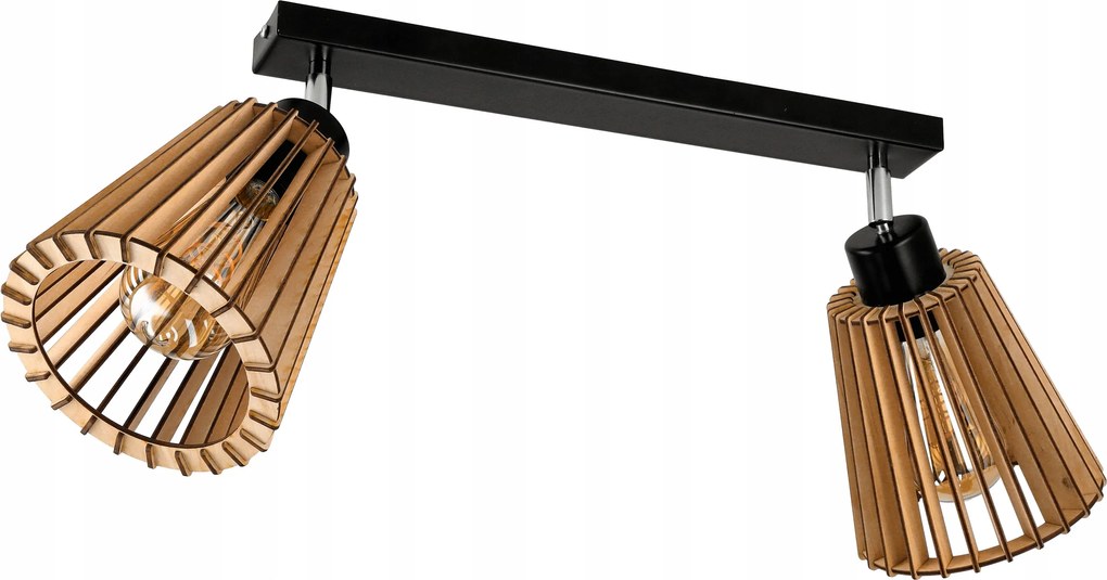 Függőlámpa Mennyezeti Led Fa Csillár 2x E27 Dekoratív Szoba