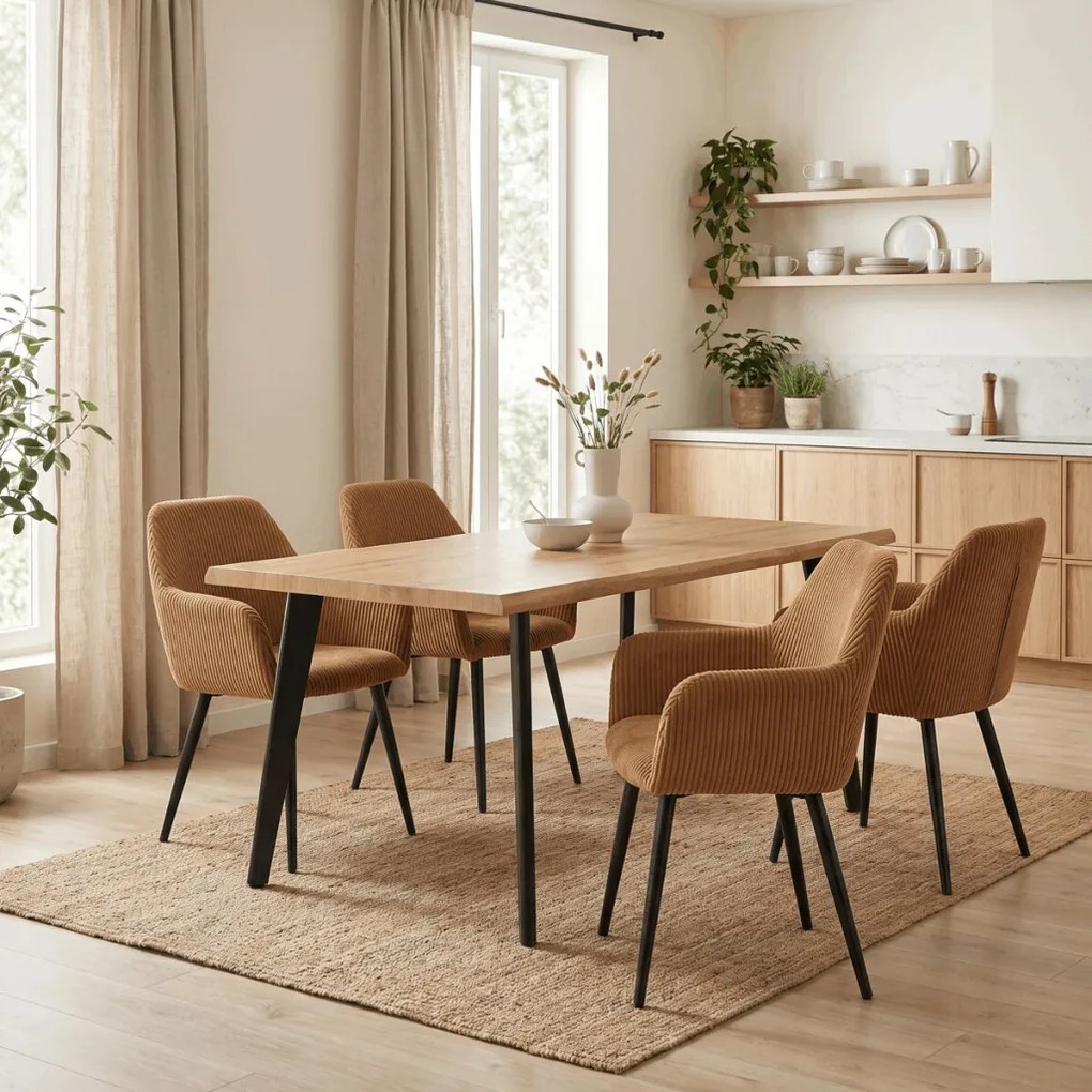 Étkezőszék sárga kordbársony kárpittal – DCH-V4009 YEL6