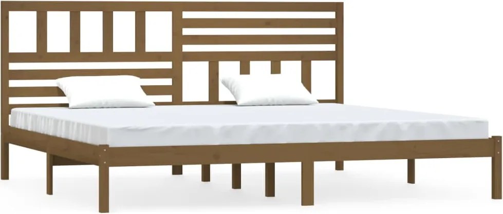 vidaXL mézbarna tömör fenyőfa ágykeret 200 x 200 cm