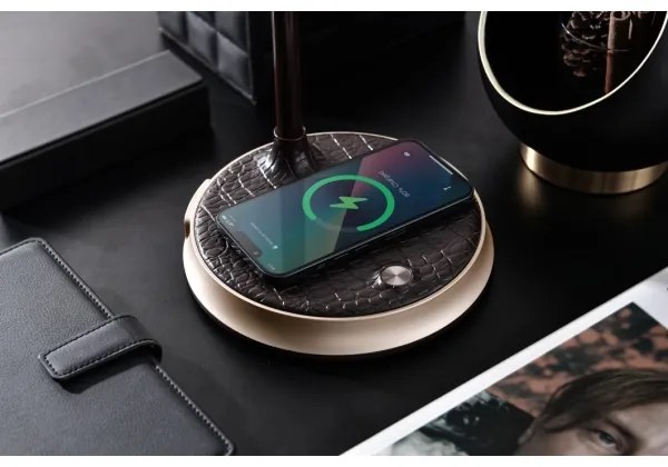 Immax 08972L - FINCH LED asztali lámpa, 9W, 12cm, szürke/krom, dimmelhető