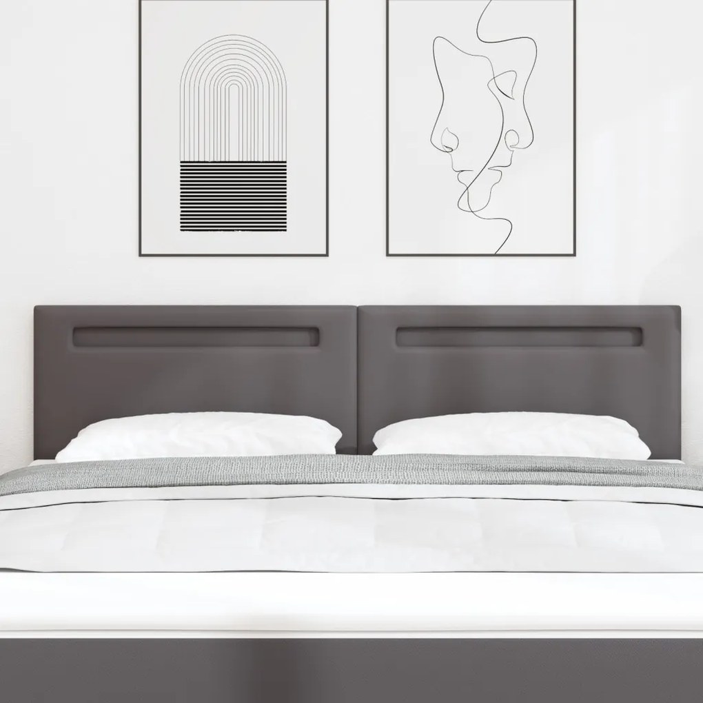 Fejtámla Egyszerű Design Szürke 180 cm Műbőr