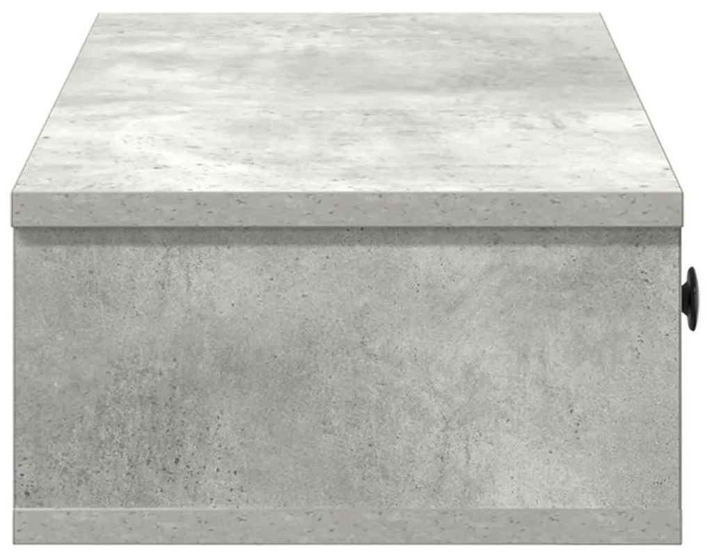 Falipolc fiókokkal betonszürke 60x25x15 cm műszaki fa