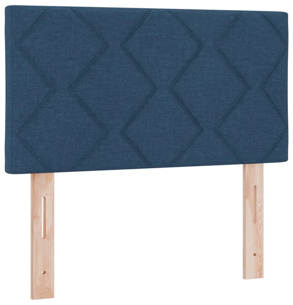 Boxspring ágy matraccal, kék színben, 80 x 200 cm, szövet