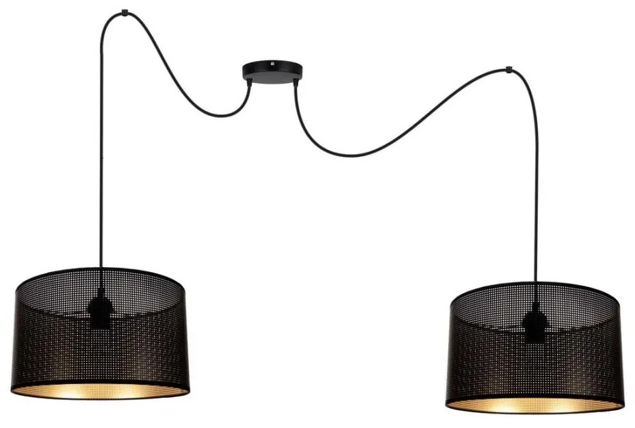 HEXE Csillár zsinóron ALDO 2xE27/60W/230V pók fekete HX0018