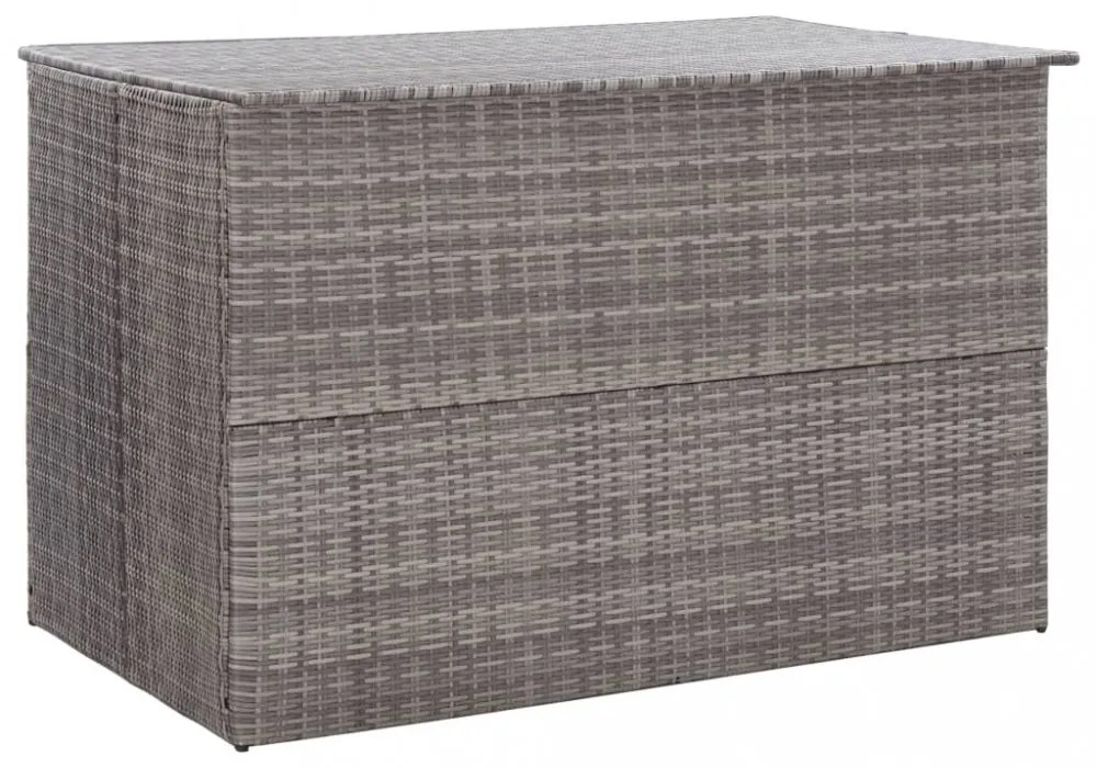 szürke polyrattan kerti tárolóláda 150 x 100 x 100 cm