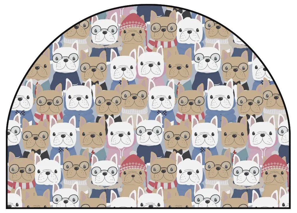 PIPPER. Védő textil falmatrica – Ív – Bulldogok Méret: 83x60cm, Indíték: névvel