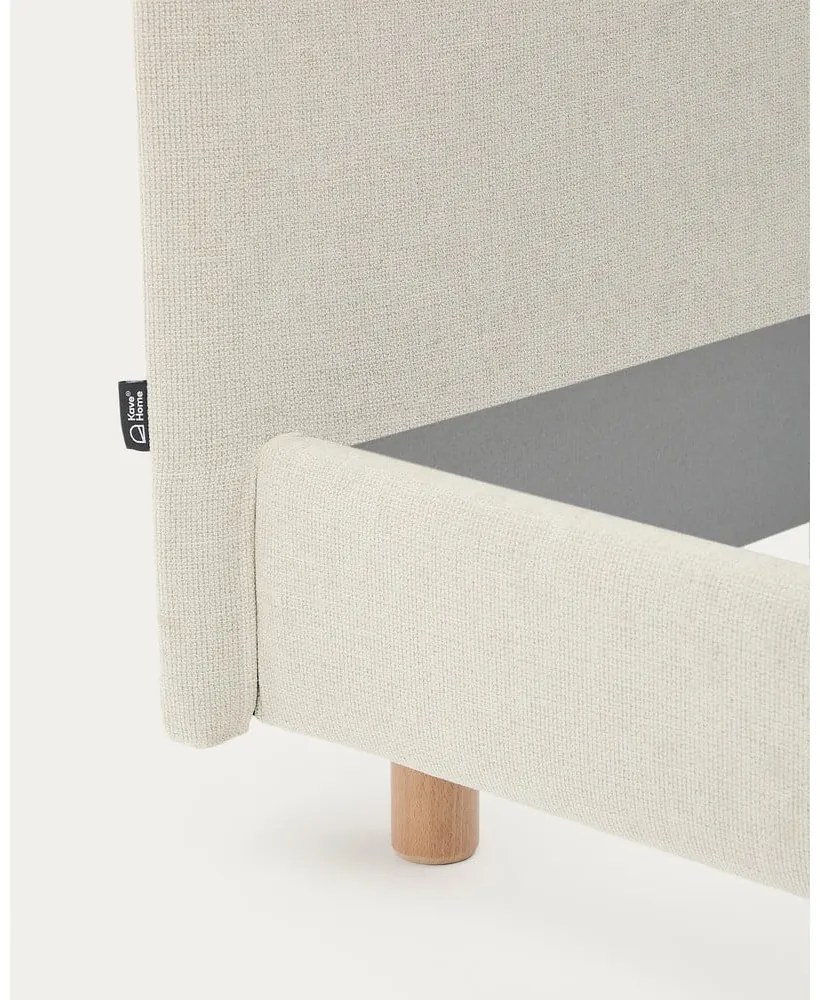 Szürke kárpitozott franciaágy ágyrács nélkül 180x200 cm Valma – Kave Home