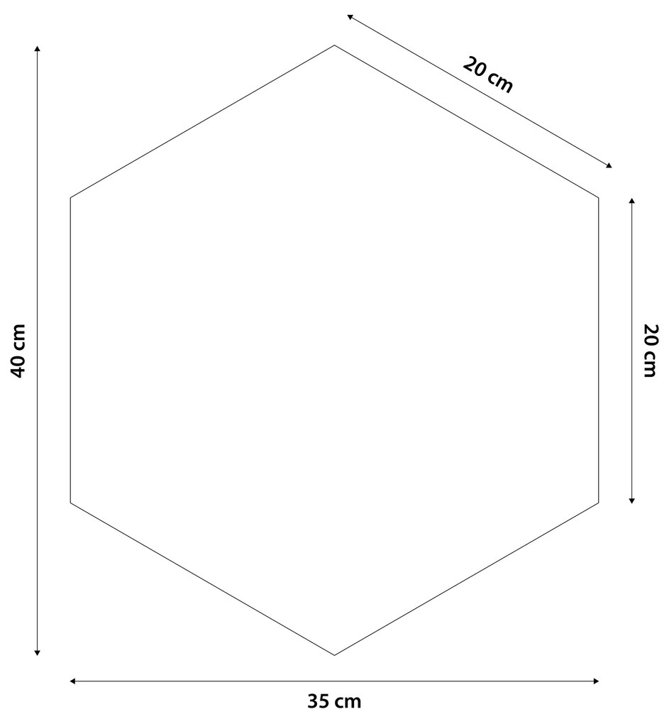 Kárpitozott panel - Hatszög - 40x35cm Szín: Azúrkék