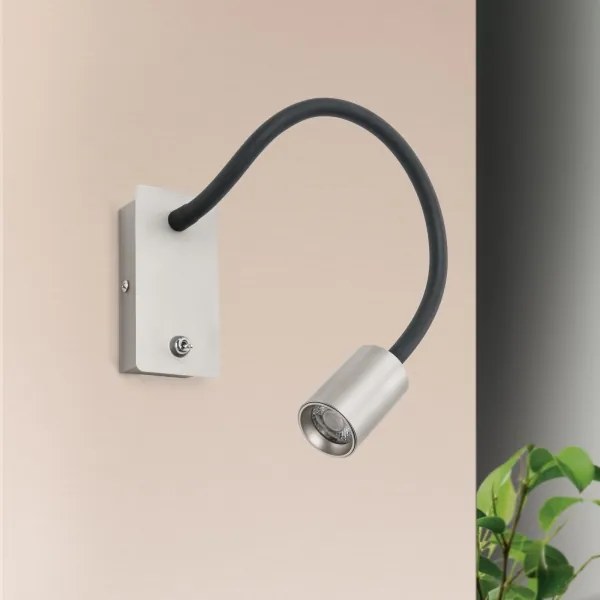 Orion WA 2-1342 - LED Rugalmas kicsi fal lámpa KURT LED/5W/230V ezüst