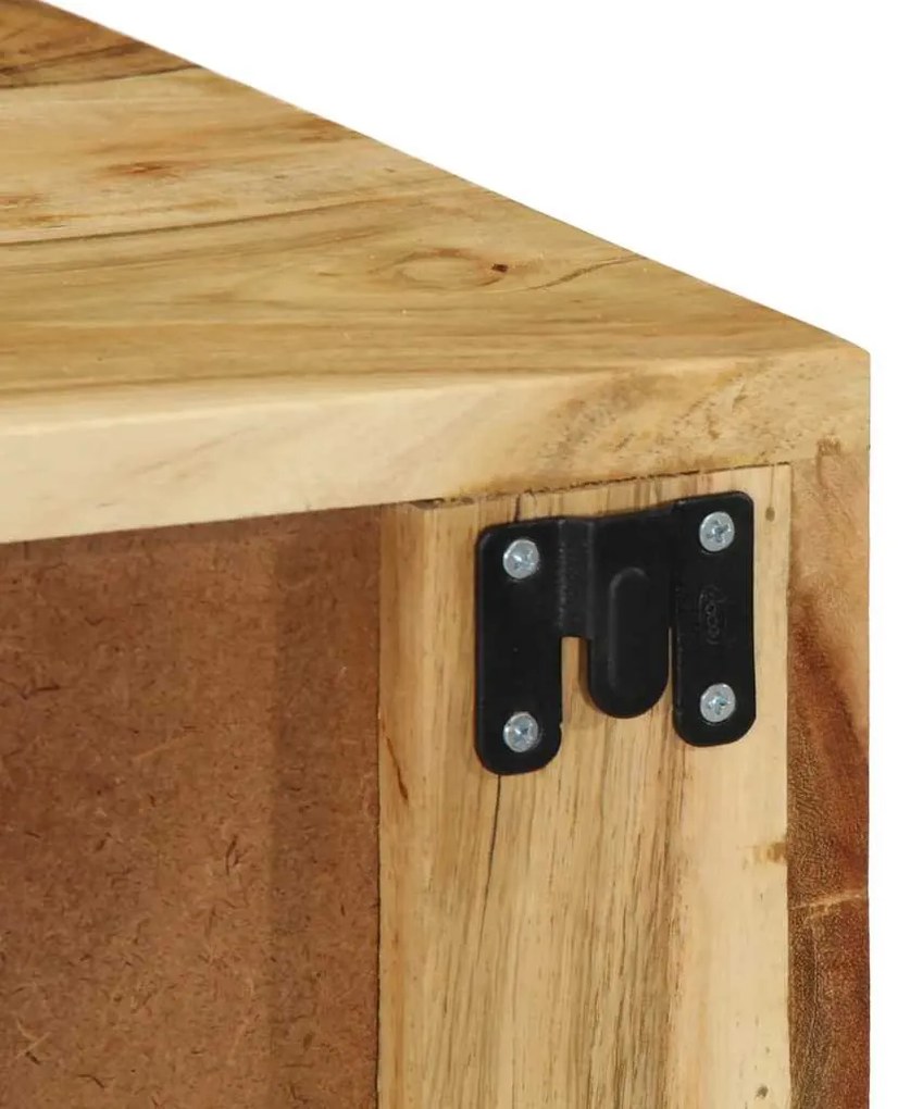 tömör akácfa falra szerelhető TV-szekrény 60x30x19 cm