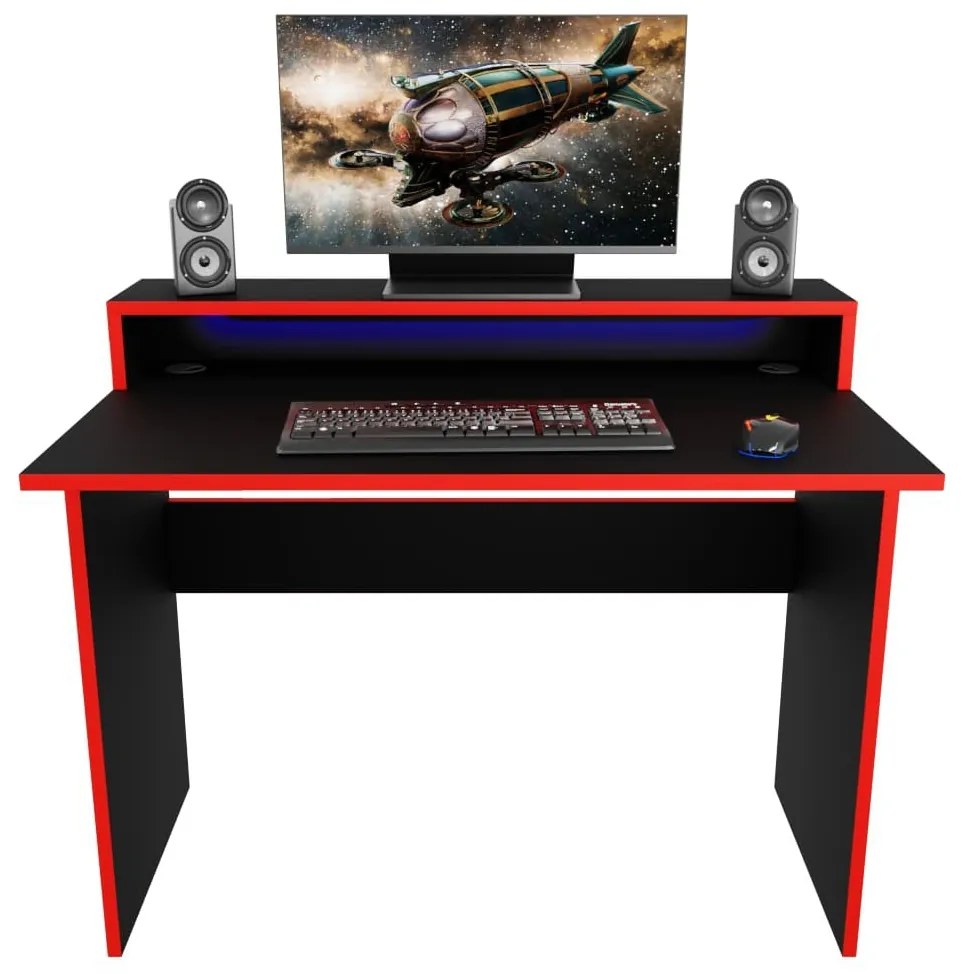 Gamer PC asztal Adapt (fekete + piros) (RGB LED világítással). 1054991