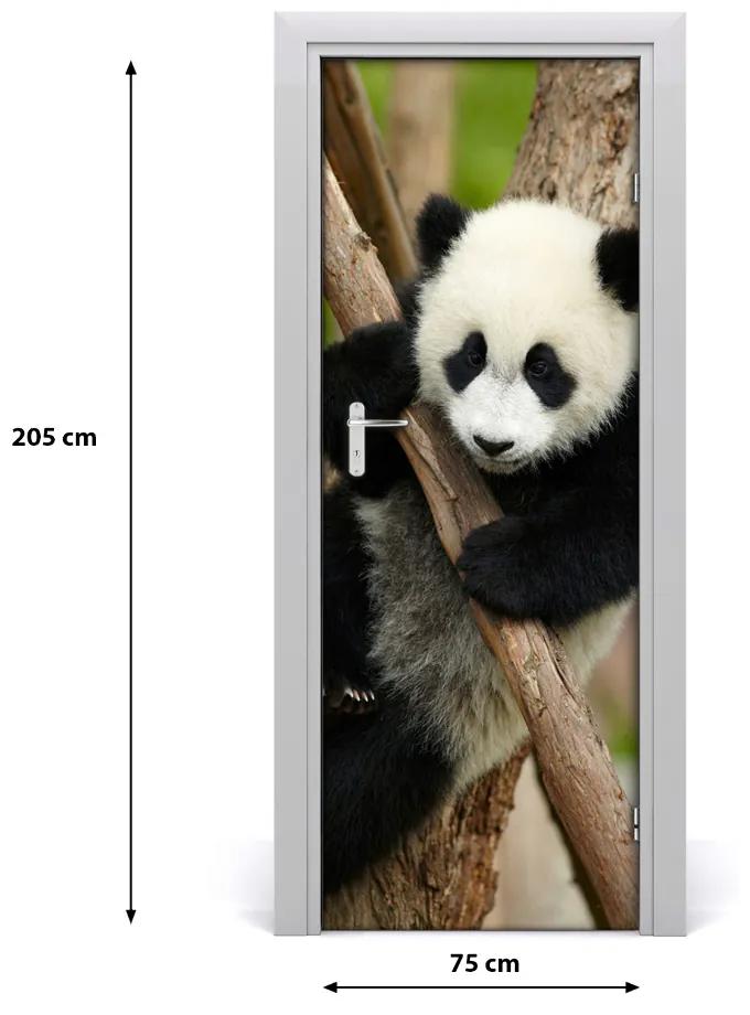 Ajtó tapéta Panda egy fa 85x205 cm