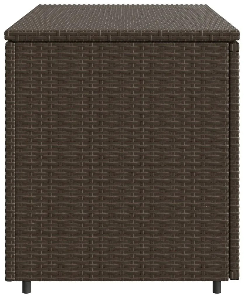 barna polyrattan kerti tárolószekrény 110 x 55 x 60,5 cm