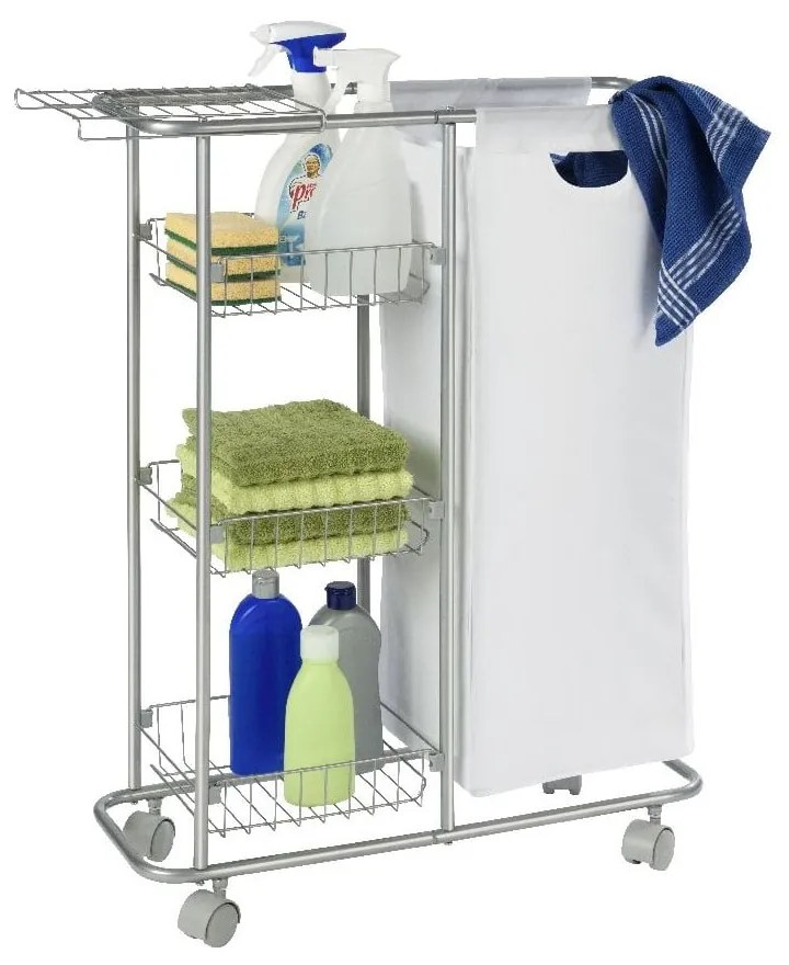 Slim univerzális gurulós polc kosárral, 28 l - Wenko
