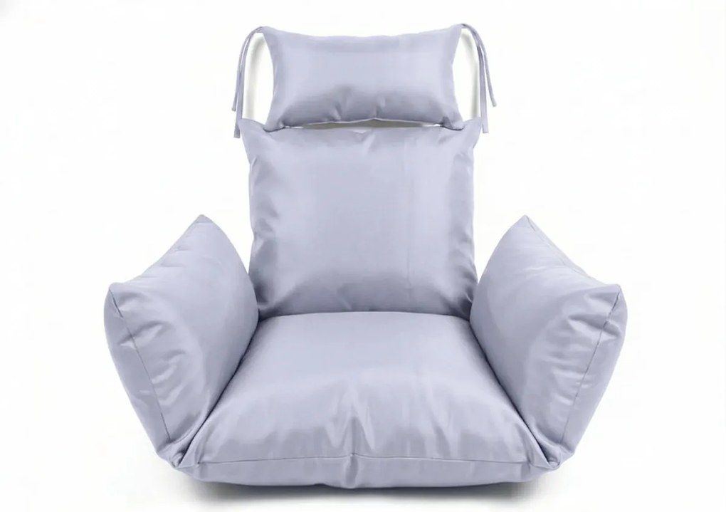 Fekete függőszék KOKON állvánnyal, világos párna