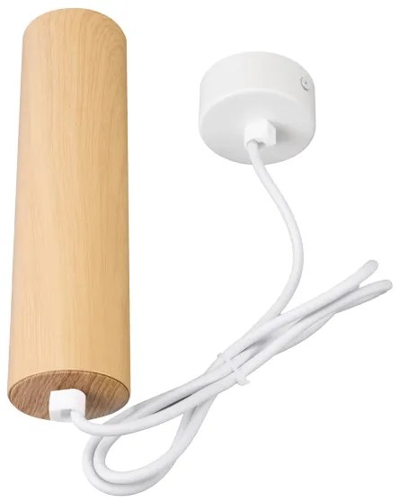 Brilagi - Csillár zsinóron SELE 1xGU10/30W/230V fehér/tölgy dekor