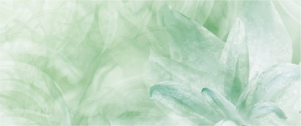 Kép - Zöld virág (120x50 cm)
