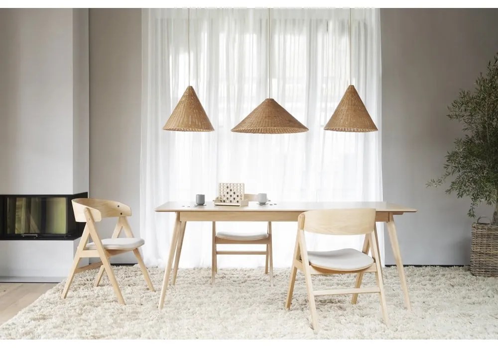 Bővíthető étkezőasztal kőrisfa dekoros asztallappal 190x90 cm Yumi - Rowico