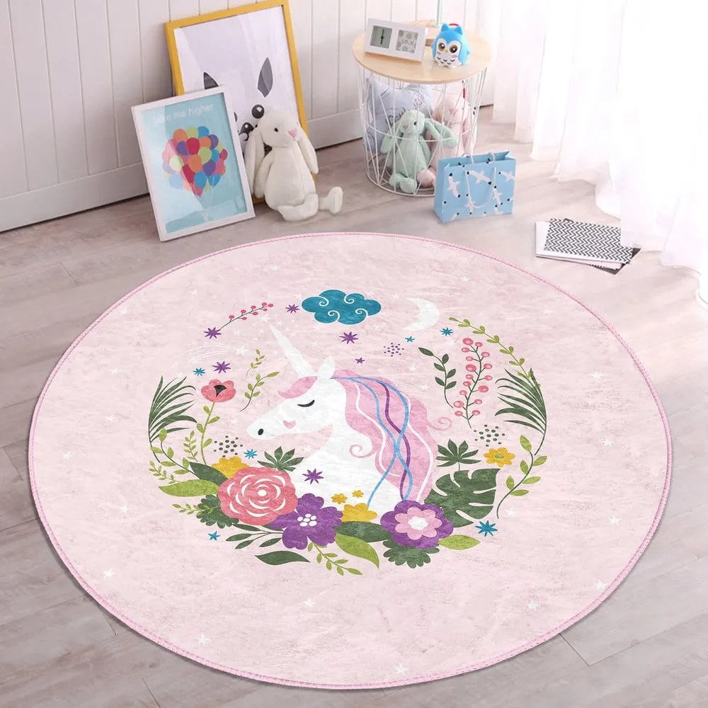 Rózsaszín gyerek szőnyeg ø 80 cm Comfort – Mila Home