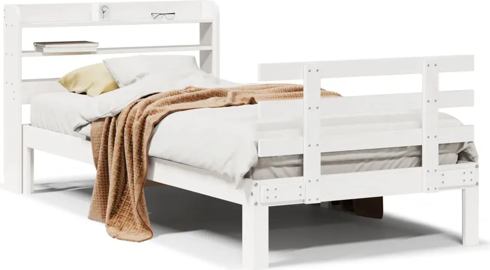 vidaXL fehér ágykeret fejtámlával matrac nélkül 90x200 cm