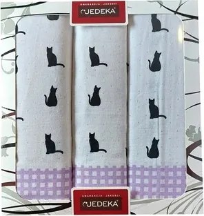 Konyhai Törlőkendő Szett 3db 50x70 Pamut 100% Macskák 05