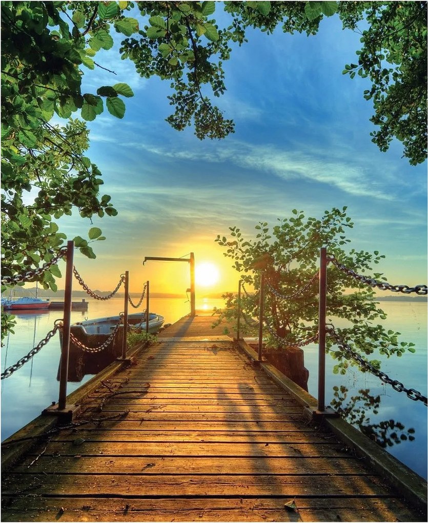 Fotótapéta flizelina Naplemente a móló harmónia és nyugalom 184x254 +ragasztó