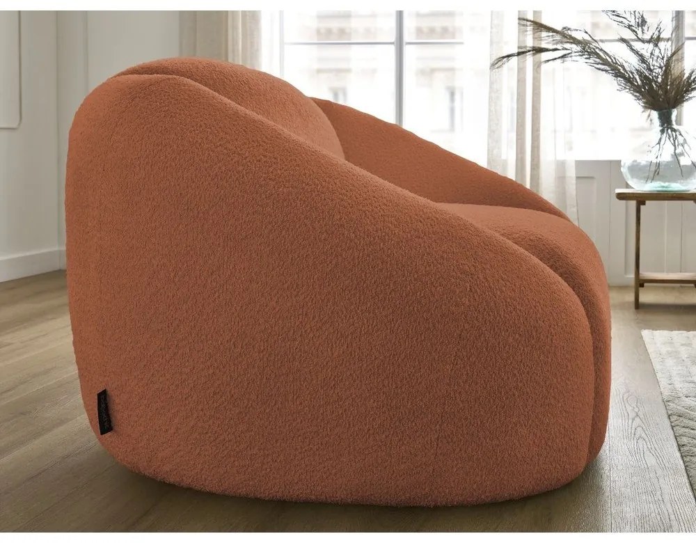 Narancssárga buklé fotel Tina – Bobochic Paris