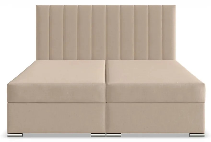 Agen ágy, szövet, 160 x 200, ágyneműtartóval, bézs