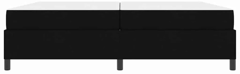 Boxrugós ágy Fekete és fekete 200 x 200 cm Textil és mérnöki fa
