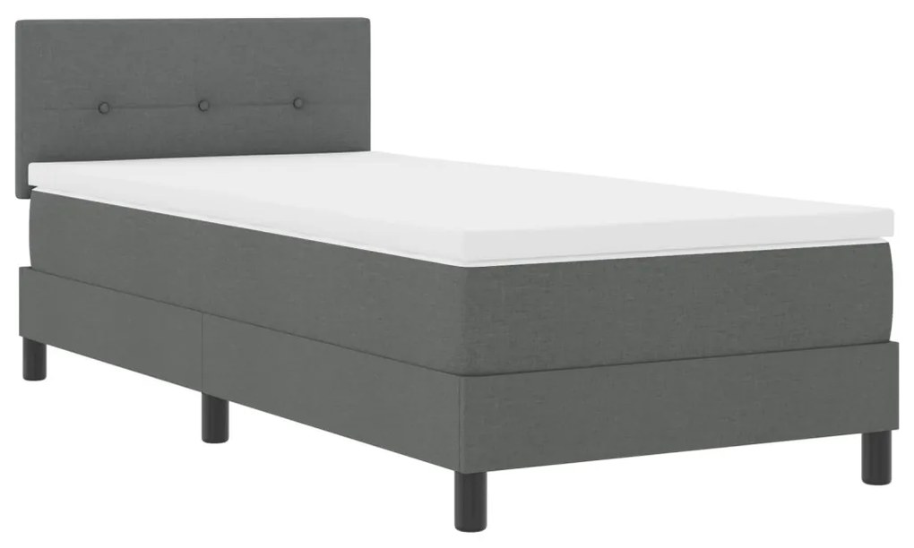 Boxspring Ágy Mattal Sötétszürke 80x200 cm Szövet