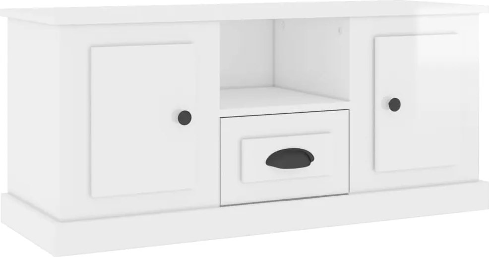 vidaXL magasfényű fehér szerelt fa TV-szekrény 100 x 35,5 x 45 cm