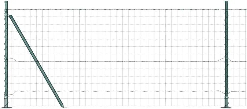vidaXL Kerítés oszlopokkal Zöld 0,8 x 10 m Acél
