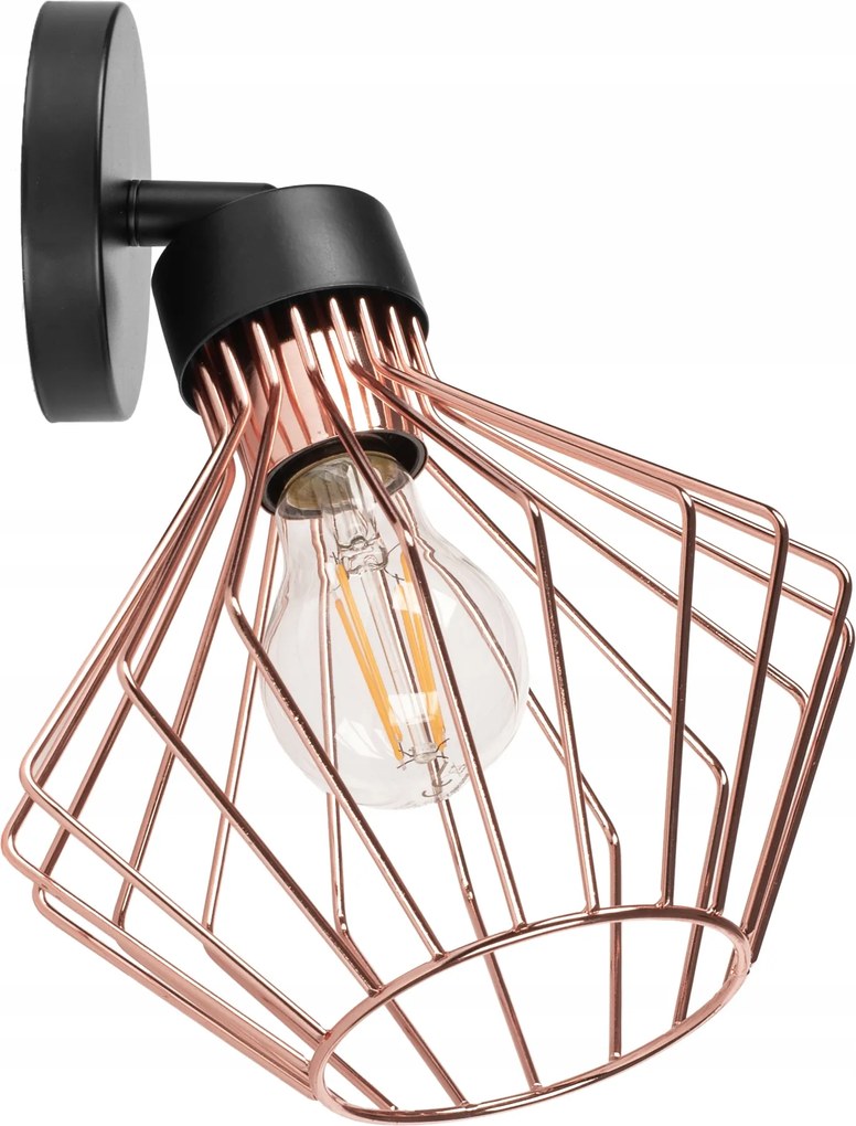 Fali Lámpa Fém Loft Rose Black