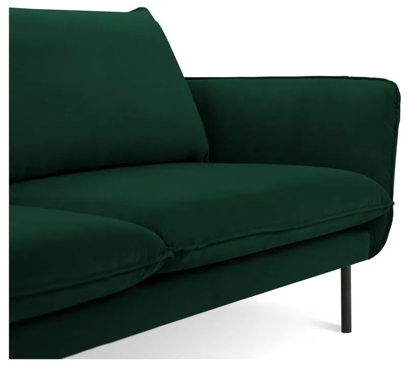 Sötétzöld bársony kanapé 230 cm Vienna – Cosmopolitan Design