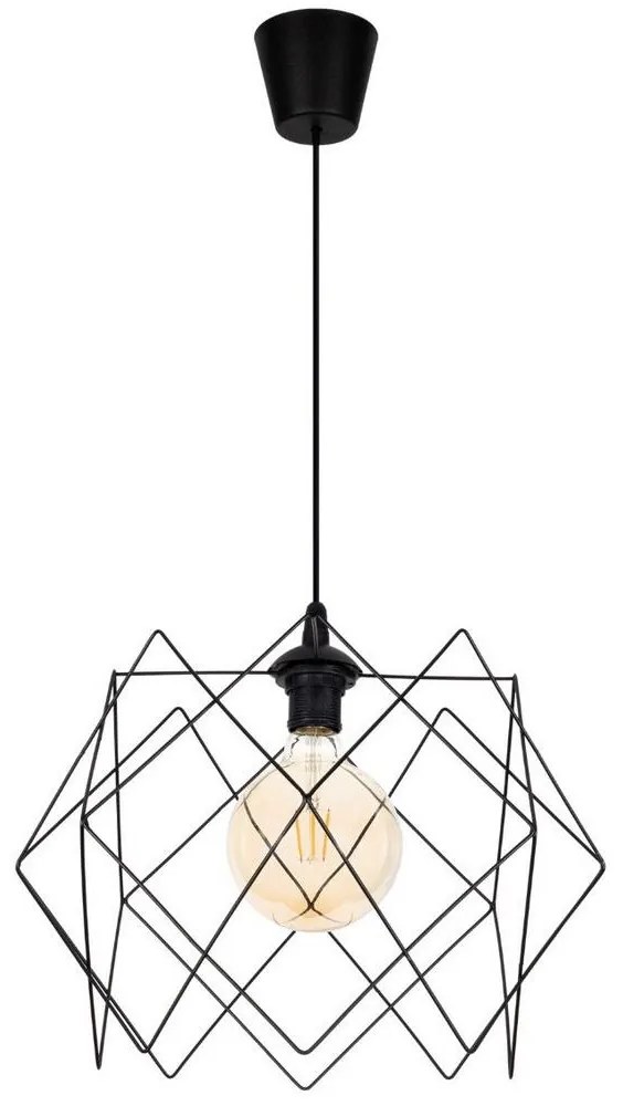 Csillár zsinóron GALL 1xE27/60W/230V fekete