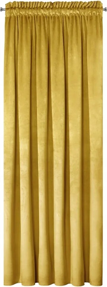 Bársony függöny szalag Gyönyörű Mustár 140x250