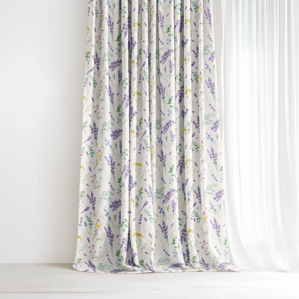 Goldea valencia dekorfüggöny - levendulás kert 220x135 cm
