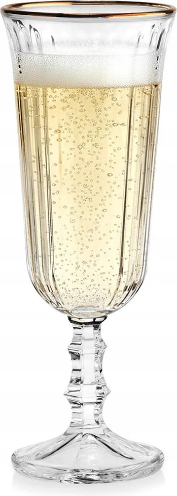 Pohár Csíkos Vonalak Arany pezsgő prosecco pezsgő 120 ml