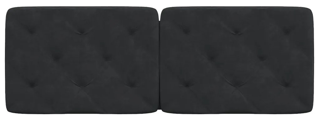 fekete bársony fejtámla párna 120 cm