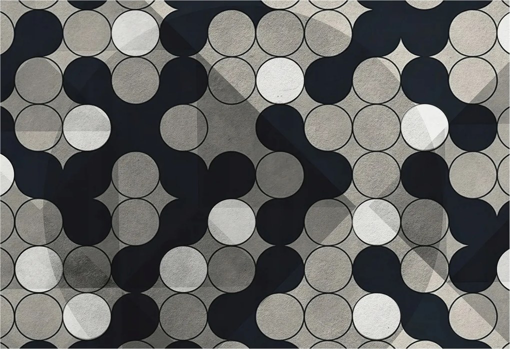 Dekoratív Fotótapéta Fali Fal Geometrikus körök 152x104 Ragasztó