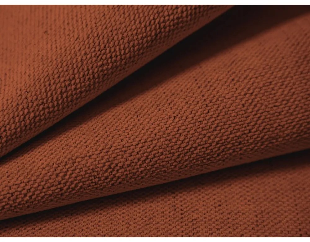 Téglavörös kárpitozott ágyneműtartós franciaágy ágyráccsal 200x200 cm Campi – Cosmopolitan Design