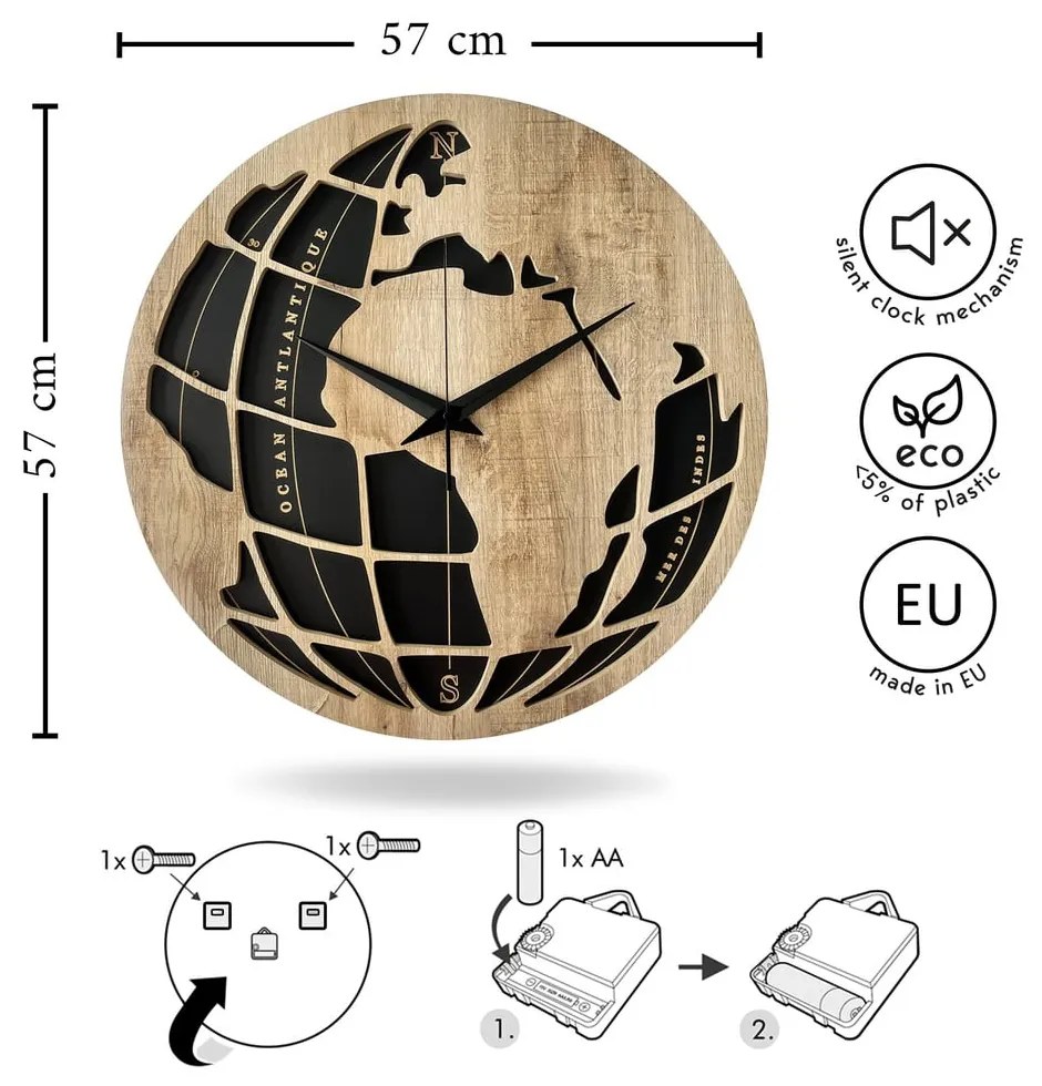 Fali óra ø 57 cm Oliver – Styler