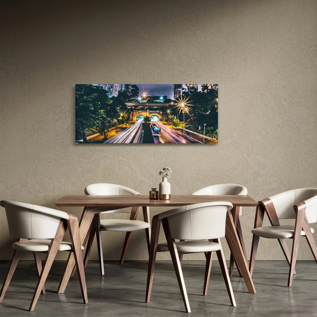 Egy éjszakai város képe (120x50 cm)