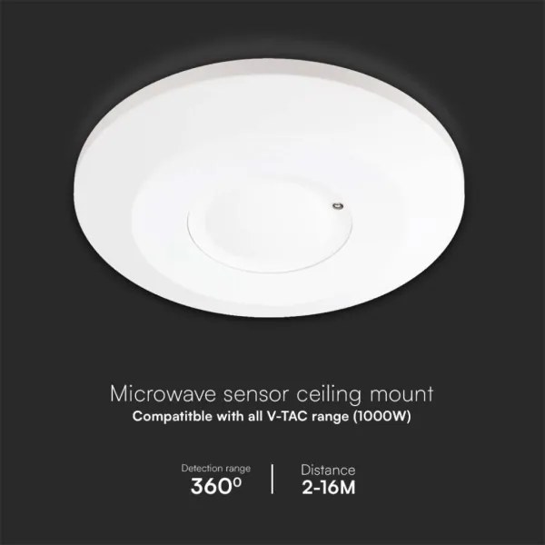 Mikrohullámú mozgásérzékelő 360° 230V fehér