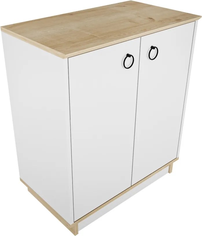 Nüanse komód, fehér-tölgy, 72 cm