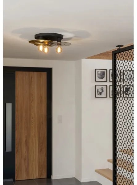 Eglo 44027 - Mennyezeti lámpa LINTMILL 3xE27/40W/230V arany/fekete